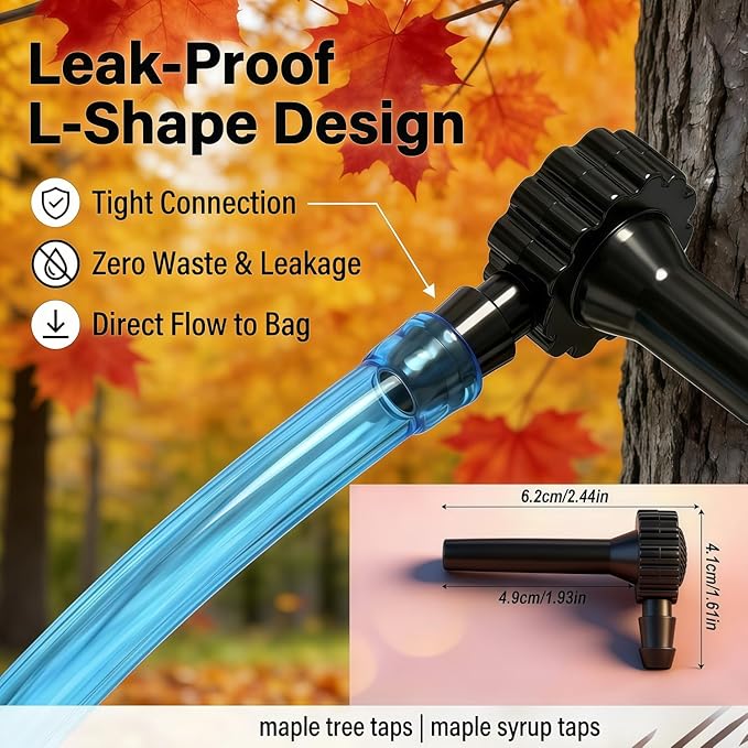 Maple Syrup Starter Kit &amp Maple Tree Tapping Kit - 10 Sets Complete System with Corrosion-Resistant Spiles 3.28ft Tubing &amp 5L Bags | High-Yield Harvesting