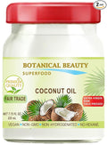 Botanical Beauty COCONUT OIL FAIR TRADE 100% Pure. EXTRA VIRGIN UNREFINED RAW COLD PRESSED. 7.75 Fl.oz – 225 ml. (Pack 2)