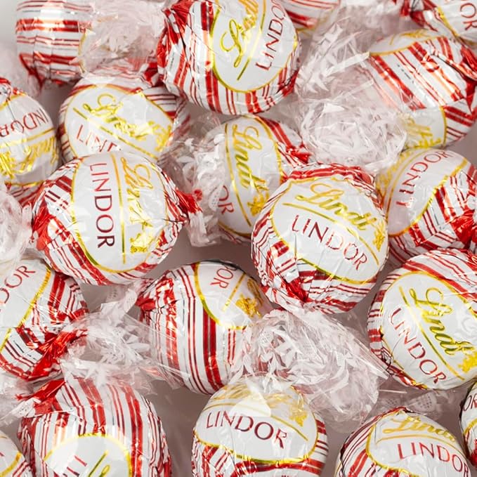 54 Pcs Christmas Candy White Chocolate Peppermint Truffles (24oz Bag)