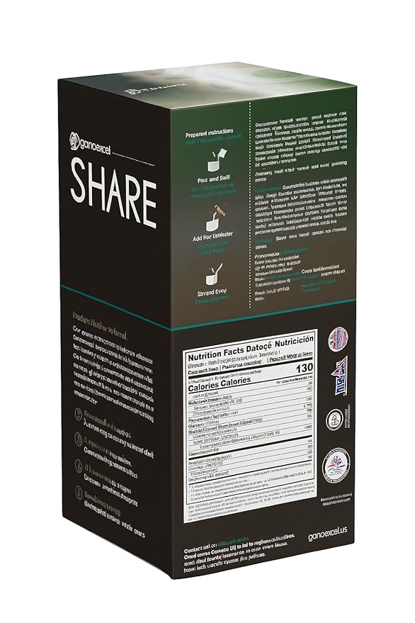 Excel Creal Spirulina Oatmeal Sachets – Instant Oat &amp Blend with Ganoderma – 15 × 30 g Single-Serve Cups – Fiber‑Rich Protein‑Powered Breakfast