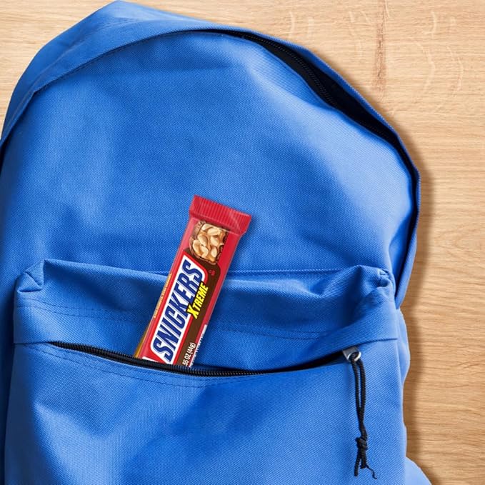 SNICKERS Xtreme Peanut and Caramel Chocolate Extra Peanuts Extra Caramel Candy Bar 1.55 Oz Single Bar 24 Count