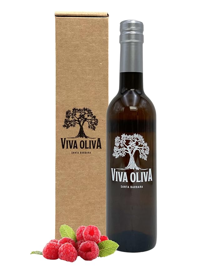 Viva Oliva Wild Raspberry White Balsamic Vinegar - 375ml (12.7oz) - Premium Quality - 100% Natural - Barrel Aged Gourmet Balsamic from Modena Italy