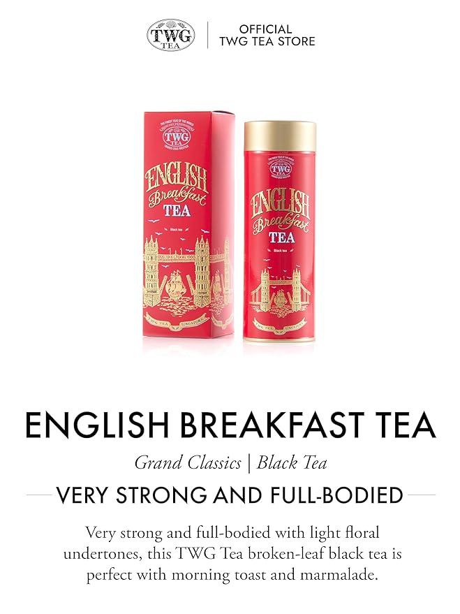TWG Tea | English Breakfast Tea | Black Tea | Full-Bodied with Floral Undertones | Haute Couture Tin 110g | Gift Set