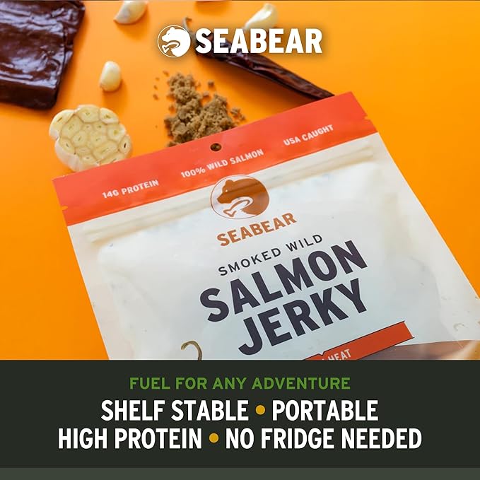 SeaBear - Smoked Wild Alaskan King Salmon Jerky - 2.5 oz (2 Pack Spicy Heat)