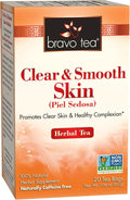 Bravo Tea Clear and Smooth Skin Herbal Tea Caffeine Free 20 Tea Bags 6 Count