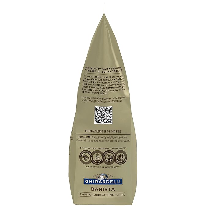 Ghirardelli Chocolate Company Dark Chocolate Barista Mini Chips 10000 per lb 5lb. Bag (Pack of 1)