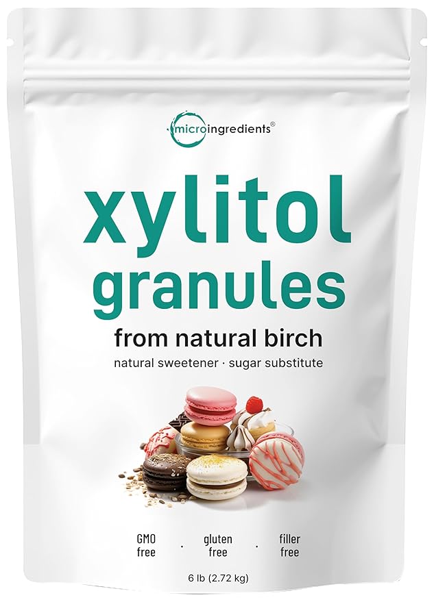 Xylitol Sweetener 6 Pounds Natural Sweetener 1:1 Sugar Substitute and Low Calorie Great for Baking and Cooking No After Taste Keto Friendly