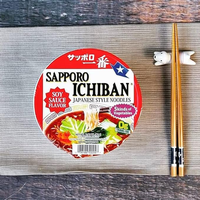 [SAPPORO ICHIBAN] Original Shoyu Ramen Bowl (Donburi) Noodles No. 1 Tasting Japanese Instant Cup Noodles (2.94 oz x 12 Bowls) (Original Shoyu)