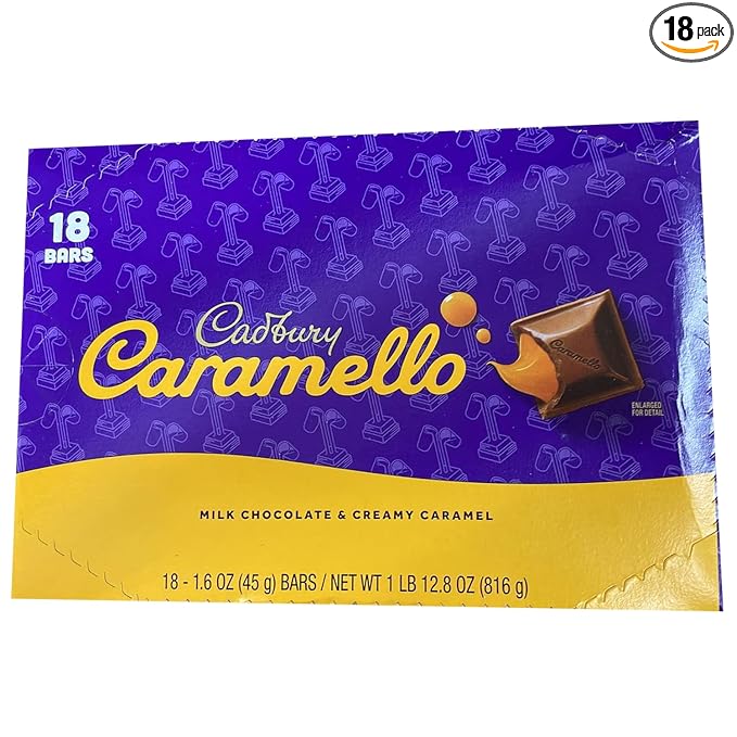 Cadbury Caramello Milk Chocolate With Creamy Caramel 1.6-oz 18 Count (Pack of 1) CHOC. CANDY - REGULAR SIZE