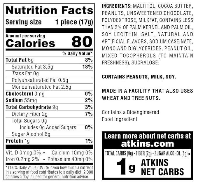 Atkins Caramel Almond Clusters Gluten Free High in Fiber 1g Sugar 2g Net Carb Keto Friendly 20 Count &amp Endulge Peanut Butter Cups Dessert Favorite Low Carb 0g Sugar 20 Count