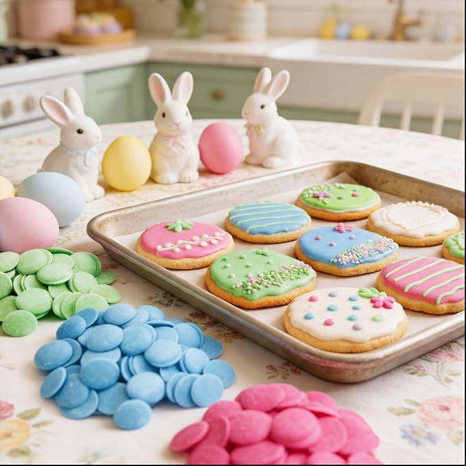 Easter Candy Melts 3 LB Pack – Pastel Blue Green &amp Pink Melting Wafers for Cake Pops Bunnies &amp Eggs – 3 Bags (1 LB Each) Candy Coating for Easter Treats Dipping &amp Decorating