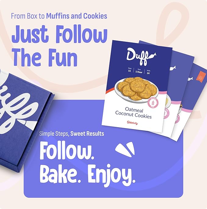 Baketivity x Duff Goldman Gluten Free Baking Kits Bundle Oatmeal Coconut Cookies Sugar Cookies &amp Blueberry Muffins – Family Baking Fun for Kids &amp Parents