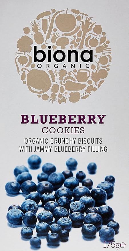 Biona Organic Blueberry Filled Cookies 175 g (Pack of 6)