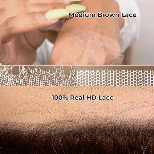 2x6 Skinlike Real HD Lace Closure Chocolate Brown Human Hair Wig 0.095mm Ultra-thin HD Lace 15A Brazilian Body Wave Virgin Human Hair Lace Closure Wigs For Black Women (26 Inch)