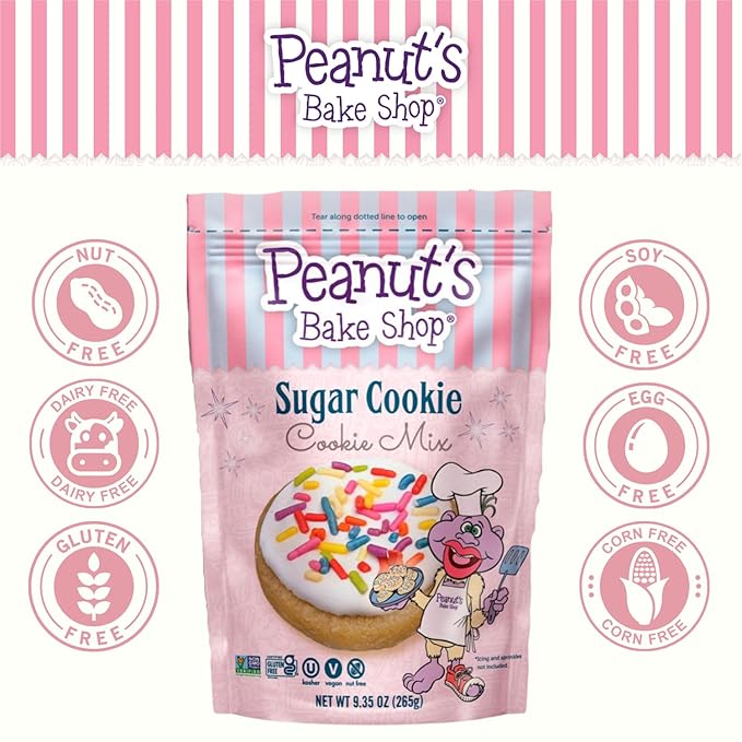 Peanut's Bake Shop - Vegan and Gluten-Free Cookie Mix | Non-GMO Kosher Cookie Mixes for Decadent Treats (Sugar Cookie - 3 Pack)