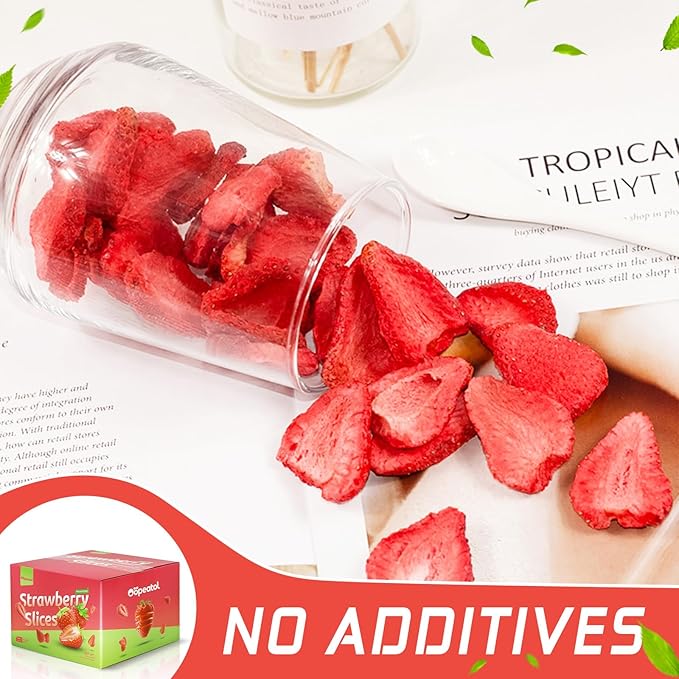 Freeze Dried Strawberries 100% Real Fruit Crunchy Sweetness No Sugar Added | Great for Cereal Yogurt Snacks &amp Baking | Resealable Bag Gluten Free Non-GMO