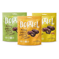 DORREL - Trio Bundle Pack: Belgian Dark Chocolate Covered Dates Medjool with Candied Orange Peels Salted Almonds &amp Pistachio Stuffing High Energy Kosher Non-GMO Choco Snack Pack of 3 7.05 oz Ea