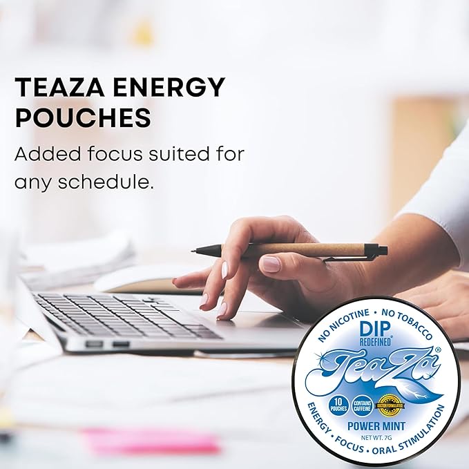 Teaza Peppermint Herbal Energy Pouch 10 Count 4 Camo Pucks