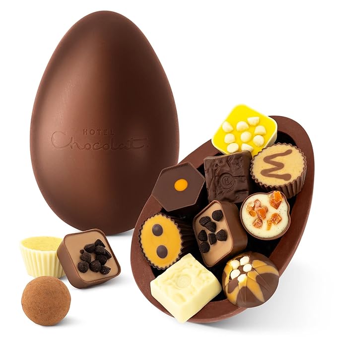 Luxury Easter Chocolate Egg 13.8oz – Extra Thick Gourmet Patisserie Easter Egg Gift – Premium British Chocolate – Hotel Chocolat