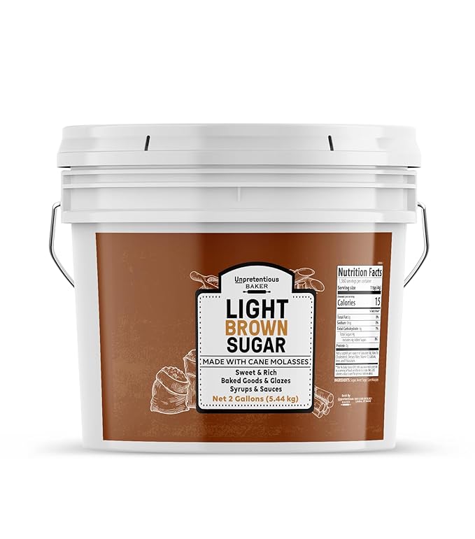 Unpretentious Light Brown Sugar 2 Gallon Bucket Made With Cane Molasses Perfect For Desserts Meat &amp Fruit