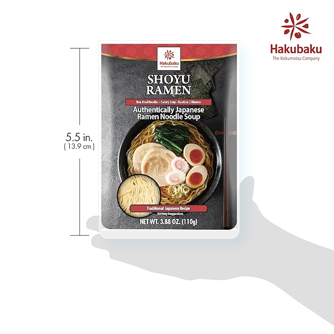 Hakubaku Authentic Japanese Ramen Noodles (Shoyu 12 PACK)
