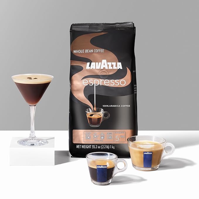 Lavazza Espresso Whole Bean Coffee Medium Roast 100% Arabica 2.2 lb Bag (Pack of 2)