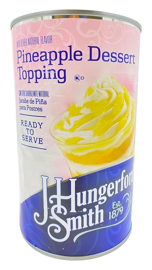 J Hungerford Smith Pineapple Dessert Topping | Ready To Serve | Kosher | 3.31 lb