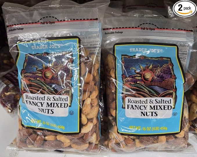Trader Joe Roasted &amp Salted Fancy Mixed Nuts 16oz 454g (Two Bags)