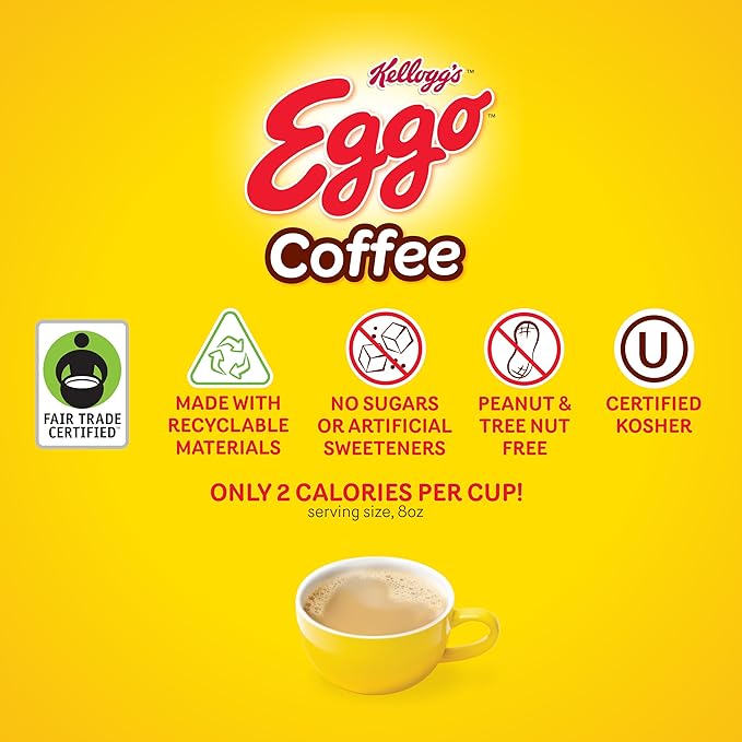 Eggo Beverages Cinnamon Toast Waffle Flavored Coffee Pods for Keurig K Cup Brewers Fair Trade Certified 40 Count – Warm and Cozy Cinnamon
