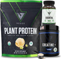 VEDGE Vanilla Protein Powder Creatine Monohydrate and Vegan Omega 3 Complete Vegan Performance Stack for Muscle Strength Endurance &amp Recovery Superfood Vitamin A Vitamin C and Amino Acids