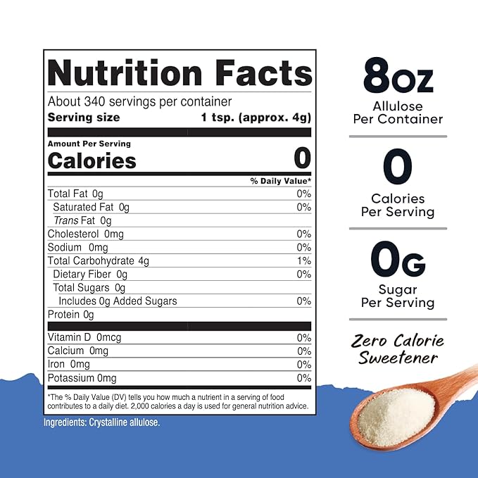 Nutricost Allulose Sweetener (3 LB) - 0 Calorie Low Carb KETO Natural Sugar Alternative Crystalline Powder