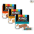 KIND ZERO Added Sugar Bars Variety Pack Dark Chocolate Nuts &amp Sea Salt Caramel Almond &amp Sea Salt Peanut Butter Dark Chocolate Keto Friendly Snacks Gluten Free 5g Protein 15 Count