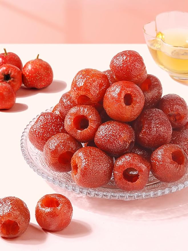 Core Free Hawthorn Fruit Balls80g/Bag Dried Fruit Preserves Hollow Hawthorn Office Fruit Snacks Family Health Snacks Gifts Afternoon Tea Dim Sum Desserts Chinese Food (10 Bags)
