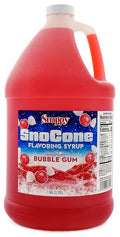 Snappy Bubble Gum Sno Cone Syrup 1 Gallon (128 ounces) Size Ready to Use For Snow Cone Machines Flavored Syrup for Shaved Ice 14 Snow Cone Flavor Options