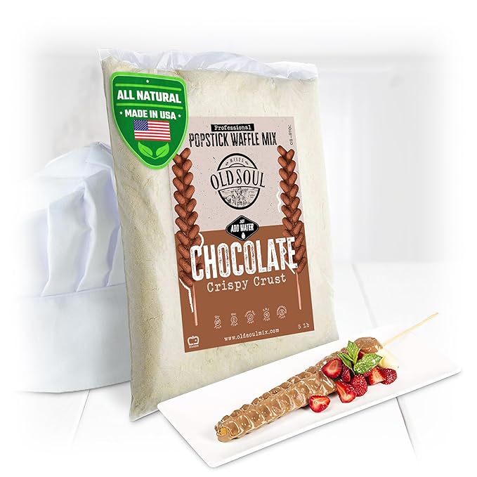 OldSoul Professional Popstick Waffle Mix | Chocolate Flavor | Stick Waffles Dough Mix | 5 Lbs | 112 Waffles (5 Lbs Traditional)