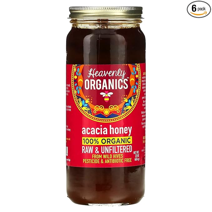 Heavenly Organics Acacia Honey 22 oz (Pack of 6)