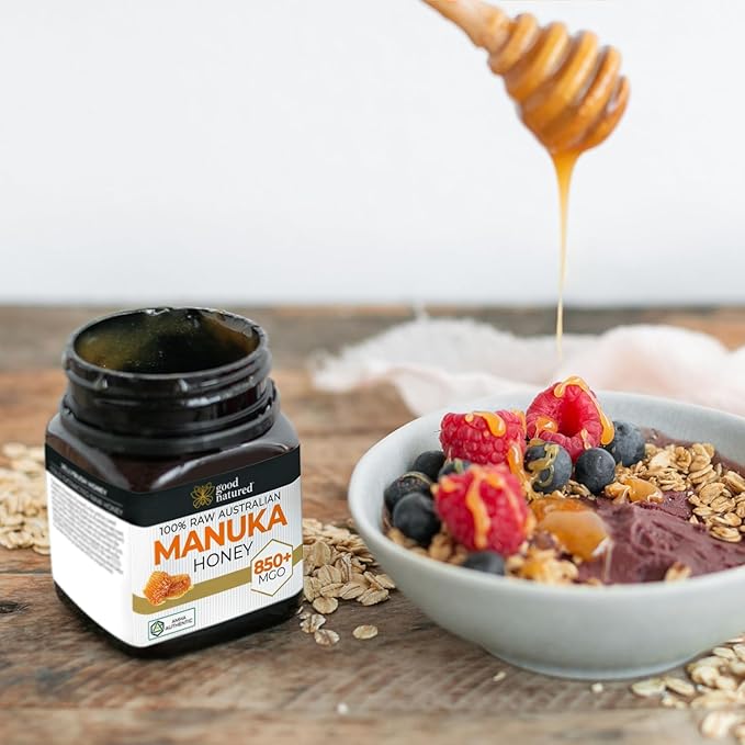 Good Natured Manuka Honey (MGO 850+) - High Grade Raw Manuka Honey Medical Grade Non-GMO Lab-Tested &amp AMHA Certified BPA-free 8.8 oz