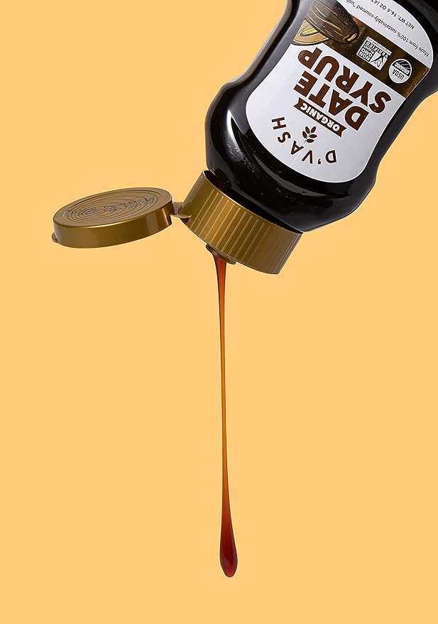 Dvash Organic Date Syrup 2 Pack 16.6 Ounce Squeeze Bottle | Dibis | Vegan Gluten-free No Added Sugar Paleo Non-GMO Kosher Sugar Substitute|HoneyMaple and Barley Malt Substitute|