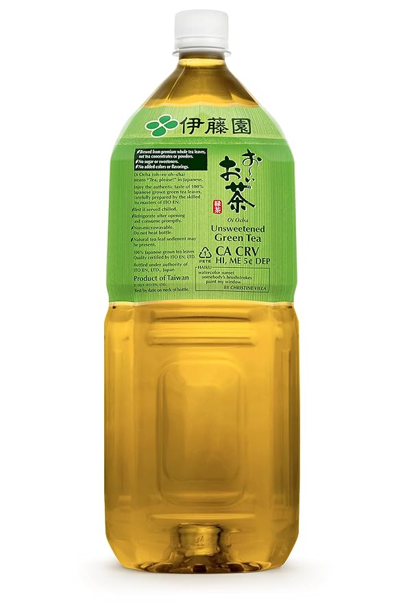 ITO EN Oi Ocha Green Tea Sugar Free 2 Liter Bottle 67.6 Ounce (Pack of 6)