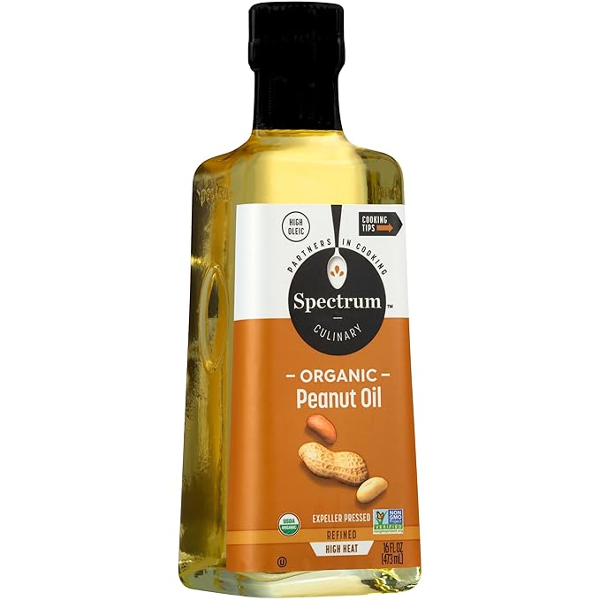 Spectrum Culinary Organic Peanut Oil Refined 16 oz (Pack of 12)