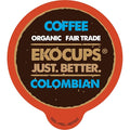 EKOCUPS Organic Colombian Roast Coffee Pods Extra 30% More Coffee Per Cup Artisan Fair Trade Dark Roast Colombian Coffee for Keurig K Cup Machines Recyclable Pods 40 Count