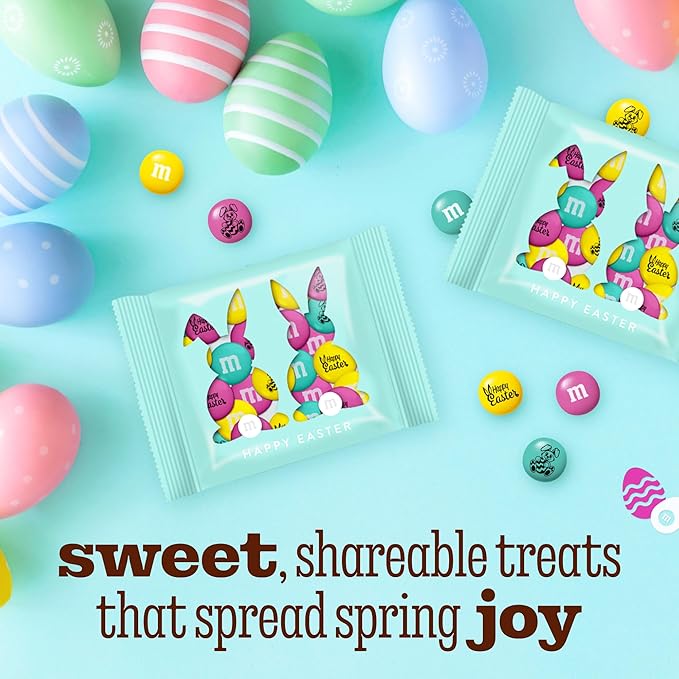 M&ampM'S WORLD Easter Milk Chocolate Candy Favors Festive Spring Themed Treats in sharable favor packs Perfect for Egg Hunts Basket Fillers Party Favors and Seasonal Snacking