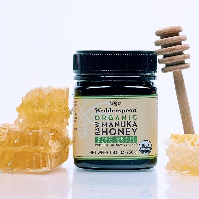 Wedderspoon Organic Raw Manuka Honey 150+ MGO 8.8 Oz Unpasteurized New Zealand Honey Non-GMO BPA-Free Jar Superfood &amp Natural Wellness Support