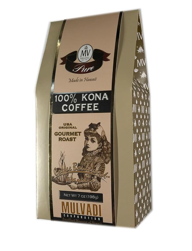 Mulvadi 100% Ground Kona Coffee 7 Oz