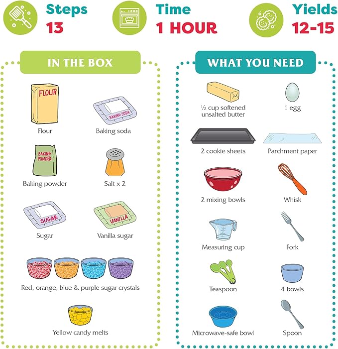 Baketivity Kids Baking Set Meal Cooking Party Supply Kit for Teens Real Fun Little Junior Chef Essential Kitchen Lessons Includes Pre-Measured Ingredients (Kit +Hat &amp Apron Pretty Petals)