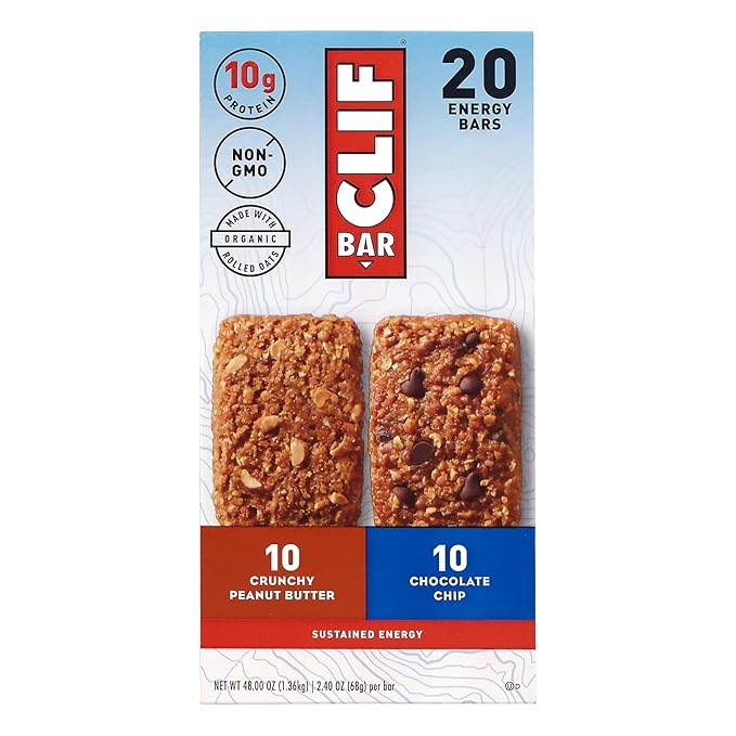 Clif Variety Bar 24 Count 8 White Chocolate Macadamia Nut 8 Chocolate Chip 8 Crunchy Peanut Butter