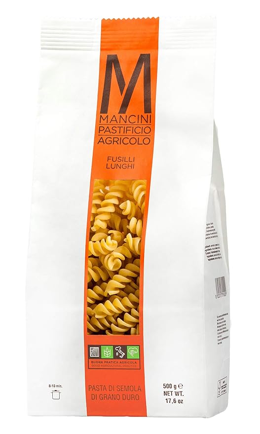 Mancini Pastificio Agricolo Pasta Mancini Handy Mini Gift Box - Includes Mezze ManicheFusilli LunghiSpaghetti and Spaghettoni Quadrati