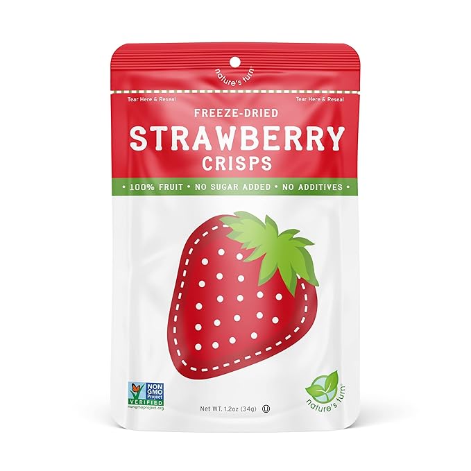 Nature's Turn Freeze-Dried Fruit Snacks Strawberry and Mango Crisps Pack of 12 (1.2 oz Each)