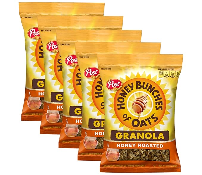 Honey Bunches of Oats Honey Roasted Granola Cereal 11 OZ Bag (Pack of 5)