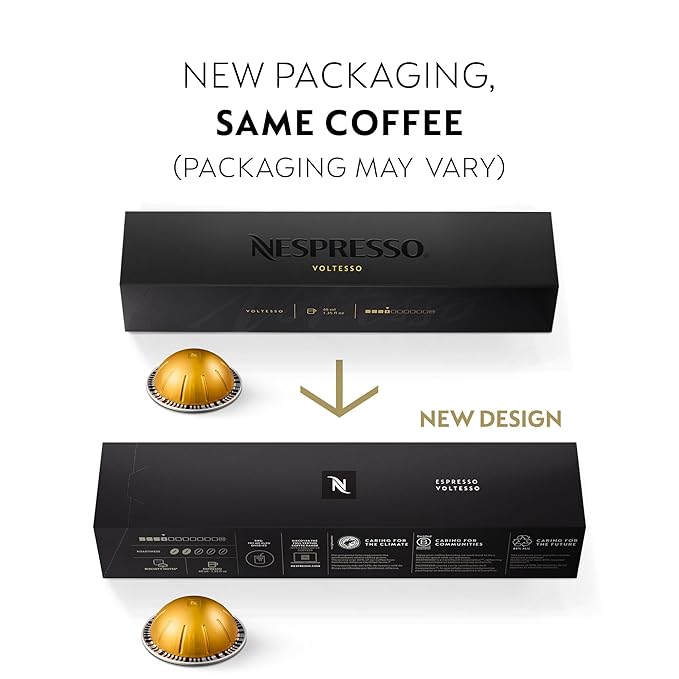 Nespresso Capsules Vertuo Voltesso Mild Roast Espresso 50-Count Espresso Pods Brews 1.35oz.